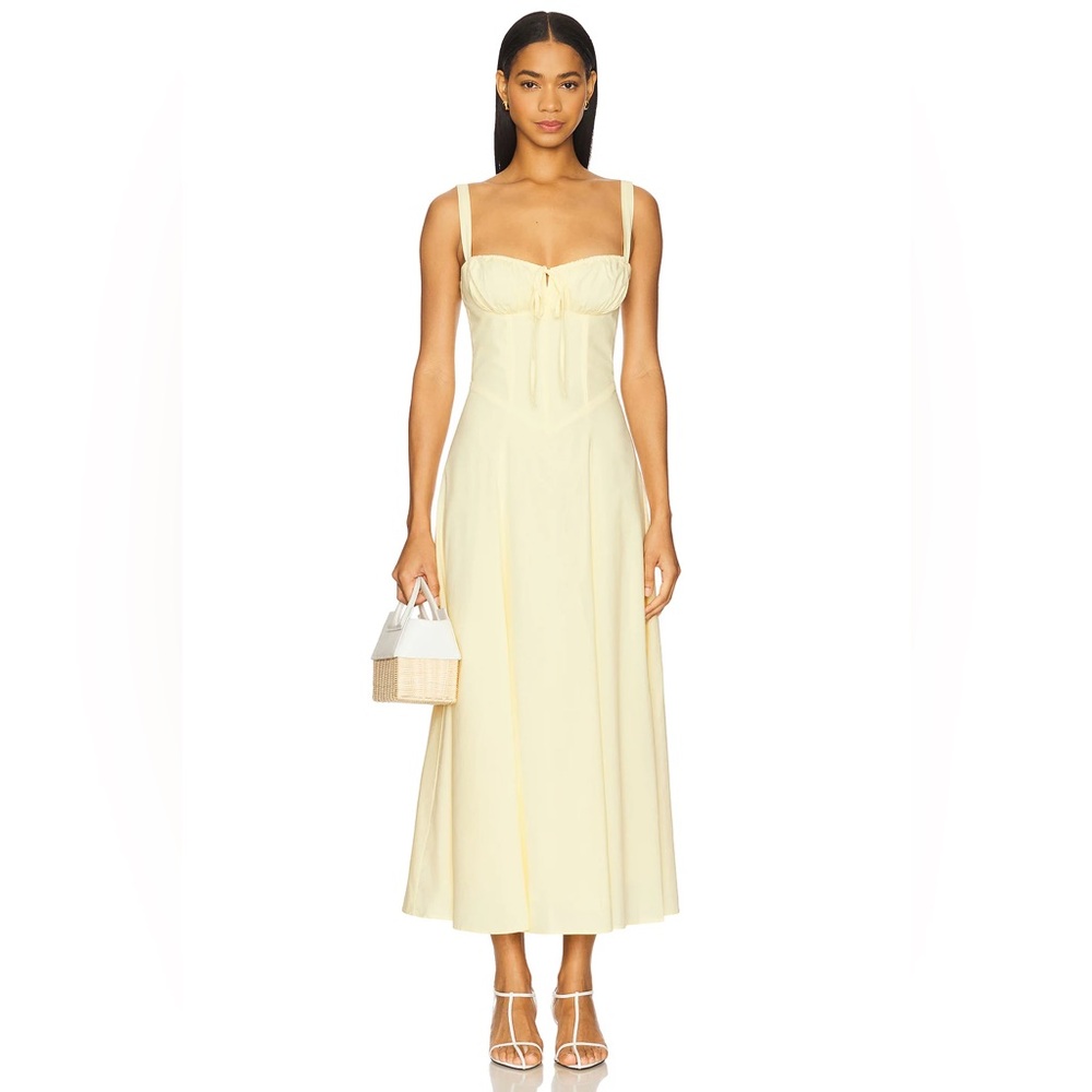 SNDYS: Alessia Drop Waist Dress in Lemon NWT